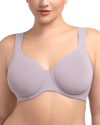 Image of HSIA Bras for Women Minimizer Full Coverage, Plus Size T Shirt Unlined Underwire Smooth Bra, Seamless Cups Joan Ultimate Soft