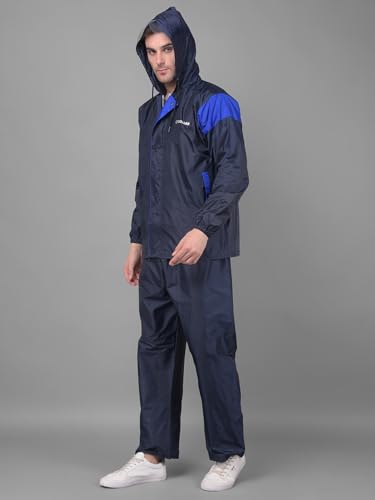 Image of Dollar Rainguard Men's Reversible Full Sleeve Solid Raincoat Set With Adjustable Hood and Pocket