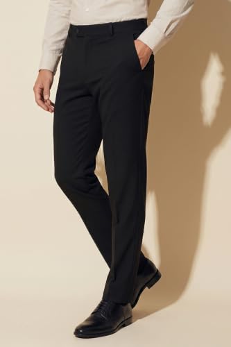 Image of Peter England Men's Premium Formal Stretchable Knit Super Slim Fit Trouser | Comfort Lycra | 360-Degree Stretch