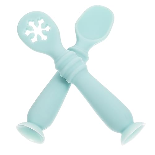 Milisten 2 Piezas Cucharas de para Bebés Diseño Ergonómico Aprendizaje de Alimentación y Colores y Regular para Destete y Comida Complementaria