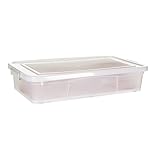 NOW & ZEN 45 Litre Large Plastic Container Multipurpose Stackable Under Bed Storage Box with Lid, Handles, & Wheels | Dimensions: (LxWxH): (84 x 45 x 17) CM | Semi-Transparent