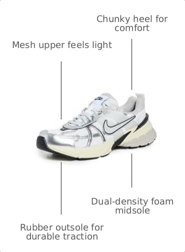 Image of Nike Womens V2K Run Summit White /Metallic Silver 5 Medium