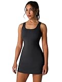 AGYMNX Damen Tenniskleid mit Taschen A-Linie Golfkleid �rmellos Sportkleider R�ckenfrei Schlank Sommer Casual Outfit Trainingskleider Schwarz S
