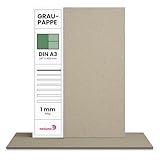 Netuno 20 hojas de cartón gris A3 297 x 420 mm 615 g/m² cartón reciclado 1 mm encuadernación manualidades diseño calendarios tarjetas marcos de fotos e invitaciones versátil rígido y resistente