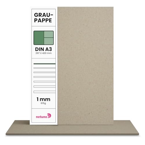 Carton de reliure 1,0 mm Netuno papier cartonné gris 615g A3 pour DIY
