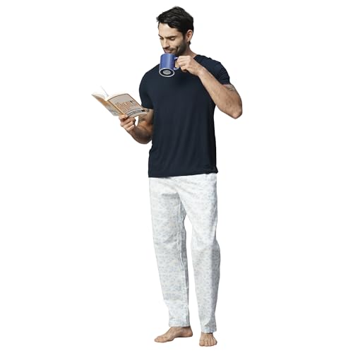 Image of Urban Scottish Men's Lounge Pants 100% Cotton Men's Lounge Night Pant Comfortable Leisure-Wear Lower with an Elastic Waist-Band and Regular Fit Track Pants, Machine Washable Stay at Home