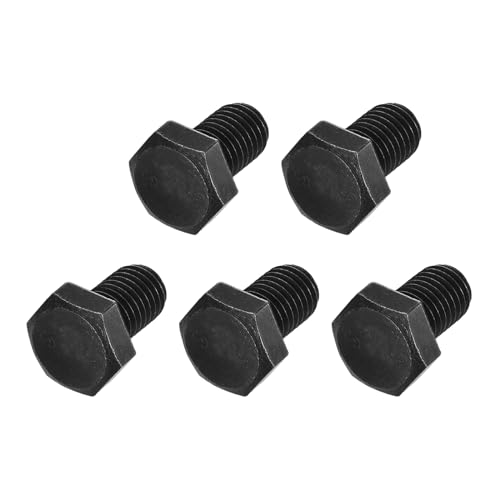 Image of METALLIXITY Hex Bolts (M14-2x25mm) 5Pcs, Carbon Steel Fully Threaded Black Oxide, Coarse Thread UNC Hex Head Screw Bolt - for Furniture Repair