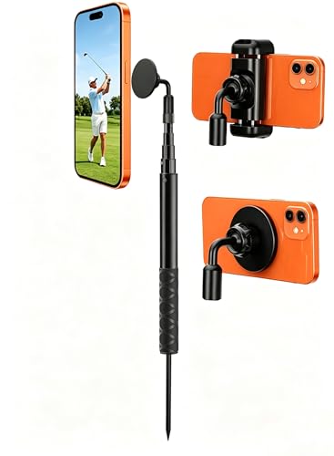 Soporte de teléfono monopié de golf extensible con imán de alta fuerza y rotación 360°