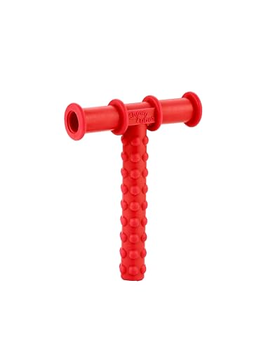 Image of Chewy Tube for Oral Sensory Therapy Red | Non-Toxic Biting & Chewing Tool for Autism, ADHD | Textured Teether for Children & Adults (Red Chewy tube)