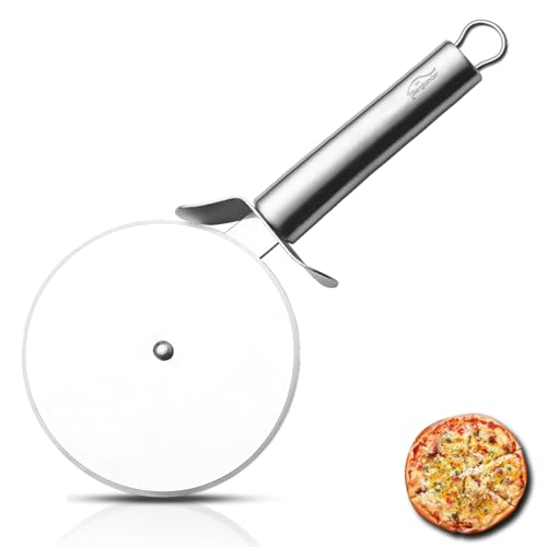 Berglander Rueda de pizza, chapado en titanio dorado, cortador de pizza súper afilado de acero inoxidable con chapado en oro rosa de titanio, cortador de masa, fácil de limpiar y almacenar