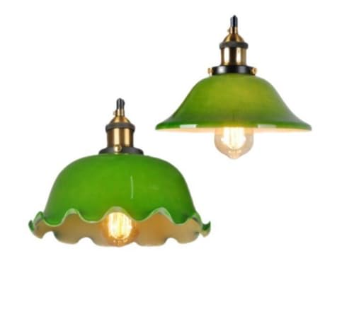 Lámpara colgante de comedor estilo americano moderno con cristal verde E27 kxtmm