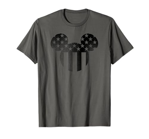 T-shirt Mickey Americana en noir et blanc avec oreilles de souris pour adulte
