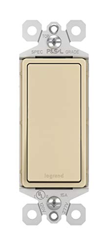 Image of Legrand radiant TM873I 15 Amp Rocker Wall Switch, 3-Way Decorator Light Switches, Ivory (1 Count)