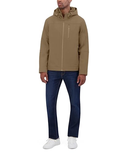 Image of Nautica Men's Sherpa Lined Softshell Jacket - Full Zip, Adjustable Hood, Wind Resistant