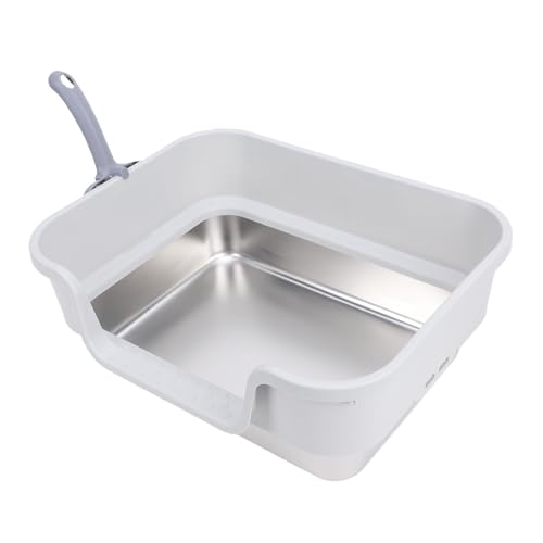 Caja de arena para gatos de acero inoxidable 17.51x13.38x4.33 in miniatura 6
