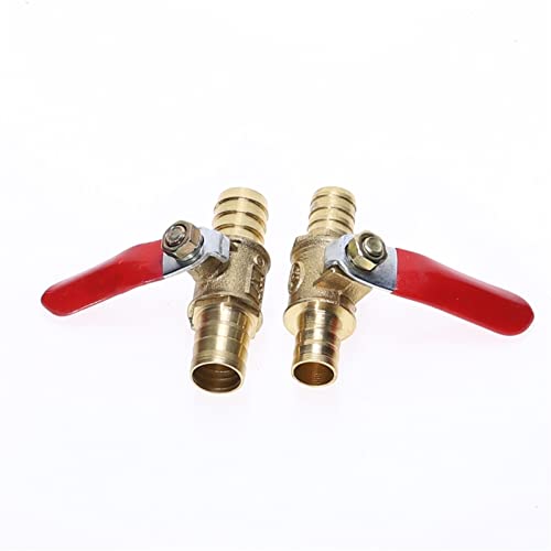 Conector de manguera de latón de 12mm con válvula de bola para control de agua y gas 7