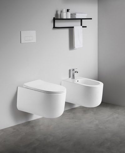 Sanitari sospesi WC e Bidet in Ceramica Copriwater soft-close TRAMONTANA Bianco