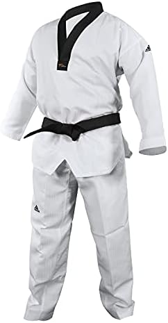 adidas Adi Start II Black V-Neck Black Belt Taekwondo Dobok Uniform - 140