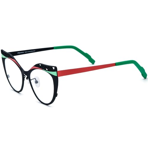 Image of FONEX Colorful Pure Titanium Glasses Frame Women Retro Round Eyeglasses