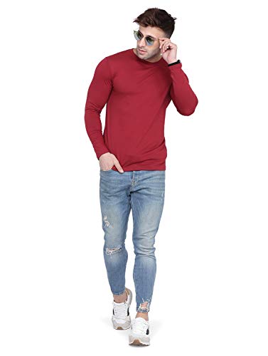 Image of Self Design Men Full Sleeve Round Neck Multicolor T-Shirt (Pack of 2)