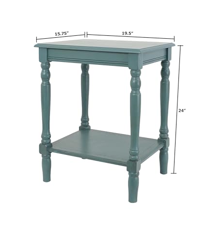 Image of Decor Therapy Simplify Accent Table with Storage, Casual Style, Modern End Table, Sturdy, Blue Gray - (24 inch x 19.5 inch x 15.75 inch)