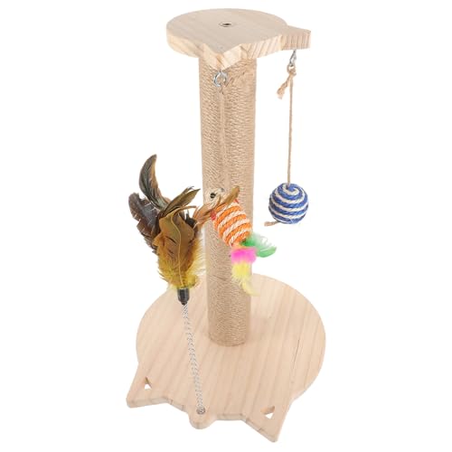 Rascador para Gatos de Sisal y Madera Fuerte con Juego Interior miniatura 1