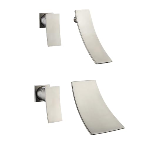 Hcfyauis Waterfall Bathroom Faucet S1371nw-Lh + Tub Faucet Waterfall S1364nw-Lh