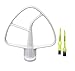 Italdos Batidor Plano K45B compatible para KitchenAid K45 KSM75 KSM90 KSM103 KSM110 KSM150 KSM151 KSM152 KN15E1X en Aluminio con 2 cepillos multiusos (tamaño 4,5QT / de 4,3 L)