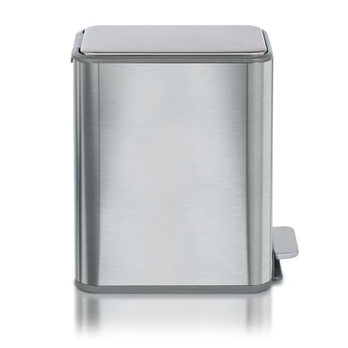 Clorox Slim Trash Can - 2.6 Gallon (10 Liter) Small Metal Trash Can with Soft Close Lid, Step Pedal, Removable Bucket - Stainless Steel Waste Bin for Narrow Spaces, Bathroom, and Office - image 7
