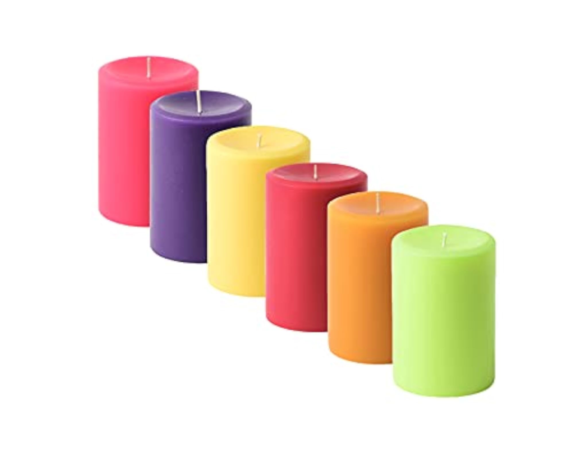 Smokeless Scented Paraffin Wax Multi Colour Round Pillar Candle