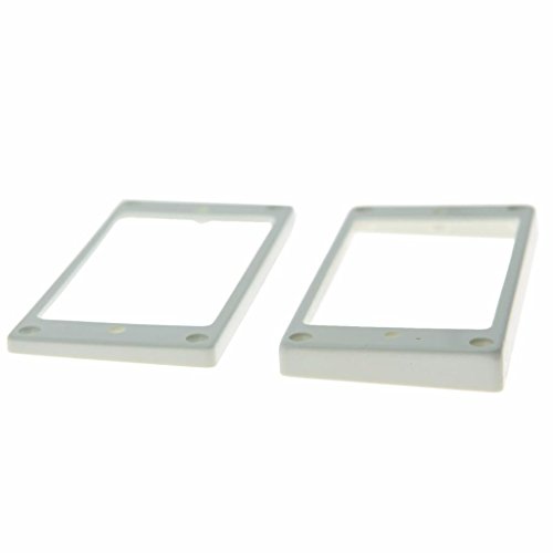 Dopro Set Of 2 Humbucker Pickup Ring Pickup Mounting Frame Flat Bottom 3 * 5 For Neck And 7 * 9 For Bridge Pickup White #TOP1