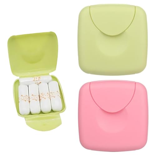 UYVPAER 2 Piezas Caja De Almacenamiento Portátil para Mujer, Tampón, Tampón, para Viajes, para Tampones Sanitarios, Condones