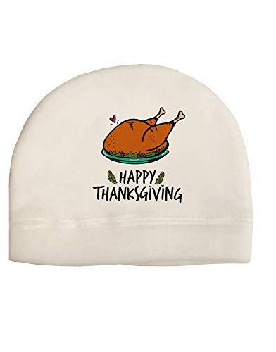 TOOLOUD Happy Thanksgiving Child Fleece Beanie Cap Hat White