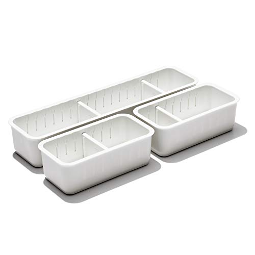 OXO Good Grips 3-Piece Slim Adjustable Drawer Bin Set