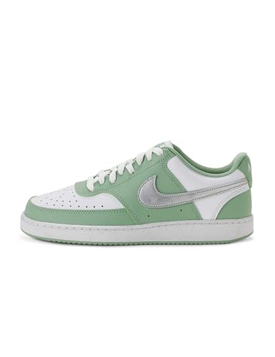 Nike Women's Court Vision Low Next Nature Shoes, Steam/Metallic Silver-White, 7.5