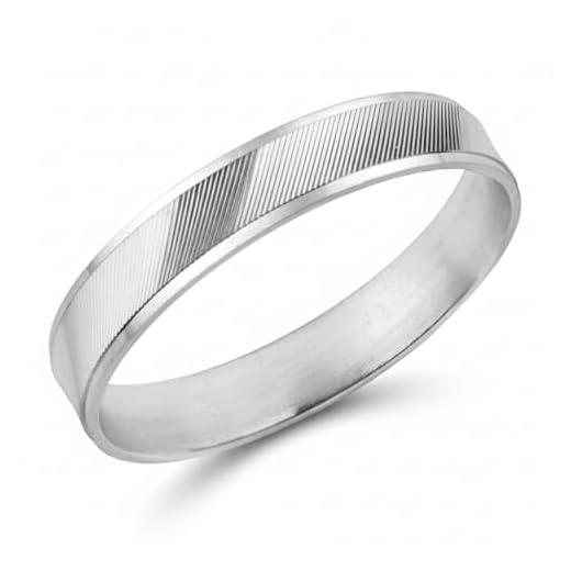 Bijouxenvogue Weißgold Ring Breite 3,5mm Größe 54