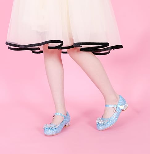 Girls Dress Shoes Low Heels School Uniform Mary Jane Flower Wedding Party Bridesmaids Princess Dance Shoe for Kid Toddler3