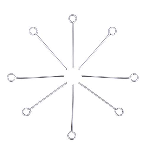 PH PandaHall 5000pcs Stainless Steel Eyepins Open Eye Pins Headpins Jewelry Making Findings(20mm, Pin: 0.6mm; Hole: 2mm)