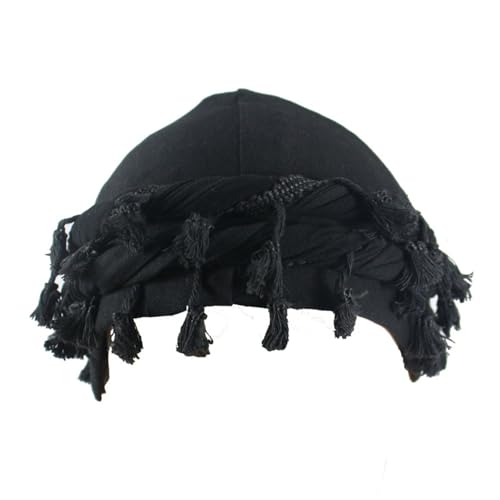 Trendy Youth Tassels Hat Adjustable Teen Hat Breathable Turban Headscarf Hat for Casual and Outdoor Activity