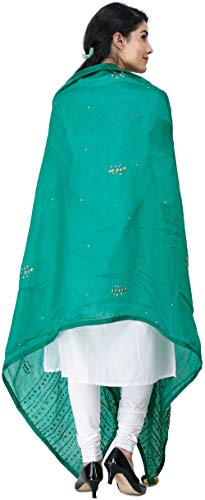 Silk Dupatta From Amritsar with Gota Patti, Floral Beads and Velvet Tassels on Edges4