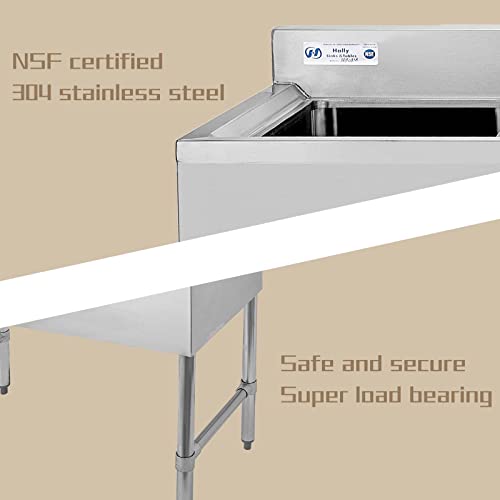 Hally 3 Compartment Sink Of Stainless Steel Nsf Commercial Utility Basin With 10" L X 14" W X 10" D Bowl For Bar, Restaurant, Kitchen, Hotel And Home #TOP4