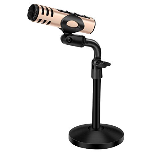 Eggsnow Adjustable Desktop Microphone Stand, Tabletop Mic Holder with Metal Base(Microphone Not Include)