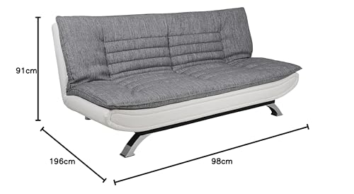 Futonsofa AC Design Furniture Jasper Bettcouch in Hellgrau und Weiß