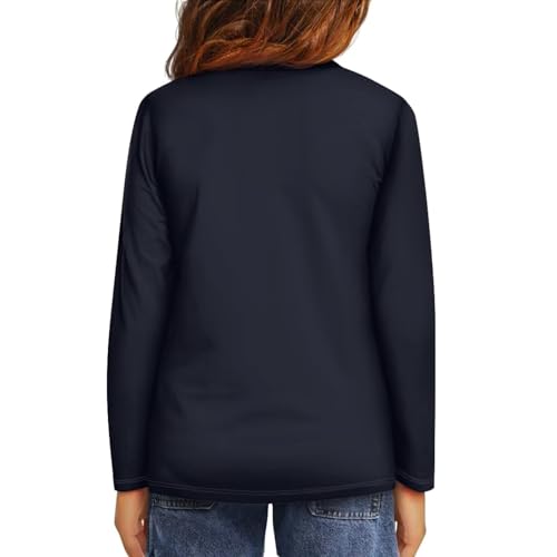 Image of Girls Long Sleeve Shirts Casual Crewneck Soft T-shirts for Girls 3-16 Years Old