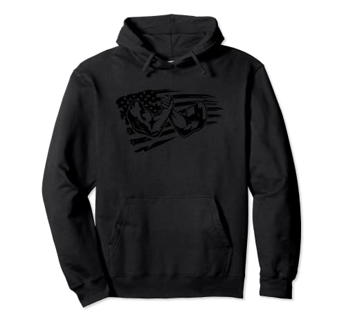 Arm Wrestling USA Flag Armwrestling Sports - Wrestling Sport Pullover Hoodie
