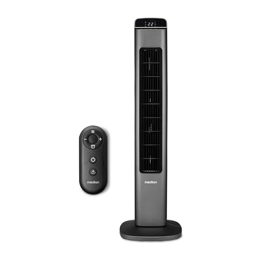 MEDION colonne ventilateur MD10809, ventilateur tour avec 5 vitesses et mode sommeil silencieux, colonne d'air avec télécommande et oscillation automatique à 80°