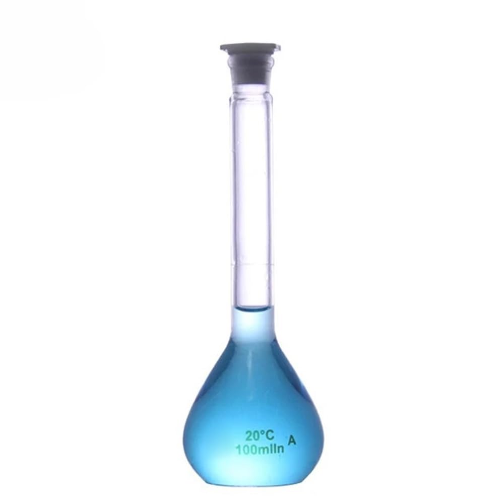 Matraccio volumetrico con tappo in plastica da 25 ml, 50, 100, 200, fornitura sperimentale Attrezzature da laboratorio