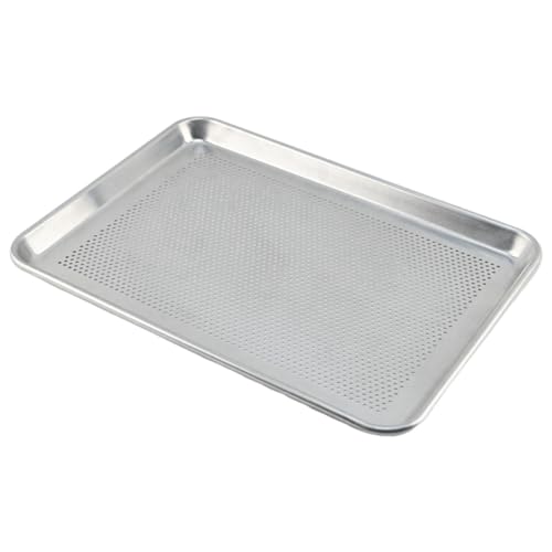 LOVIVER Bandeja para hornear perforada sartén rectángulo de asado, bandeja de horno fácil de limpiar, aleación de aluminio de de panadería para restaurante