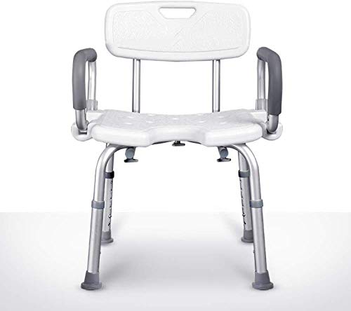 Taburete de Baño Ajustable con Respaldo Silla de Baño para Ducha Resistente hasta 158 Kg 2