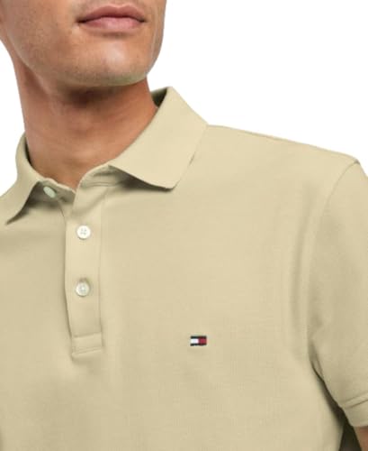Image of Tommy Hilfiger Men's Short Sleeve Polo Shirts in Slim Fit with Stretch and Organic Pique Cotton